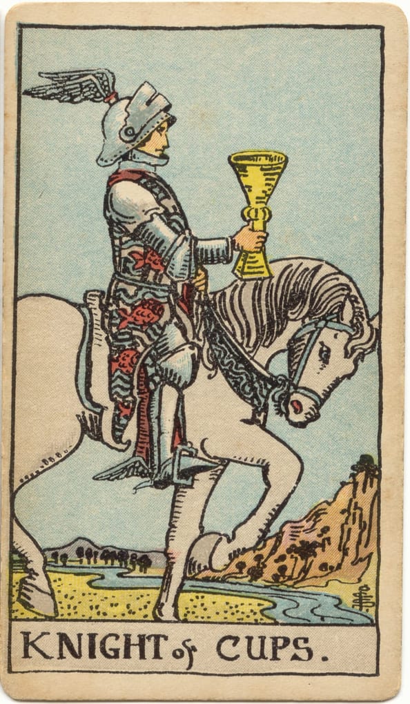 «Рыцарь Кубков» в оригинальном исполнении Rider–Waite–Smith