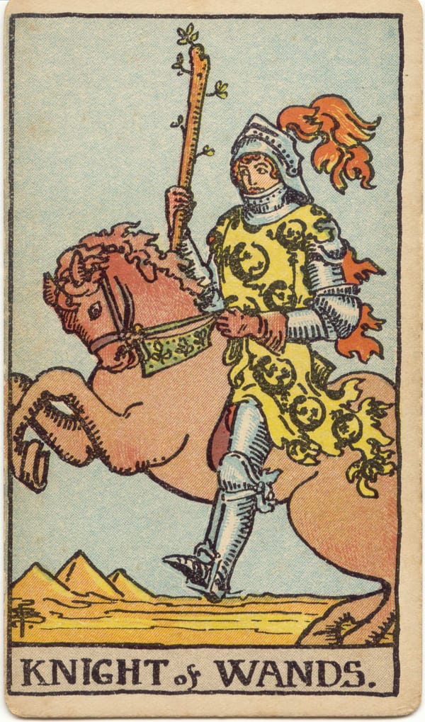 «Рыцарь Жезлов» в оригинальном исполнении Rider–Waite–Smith